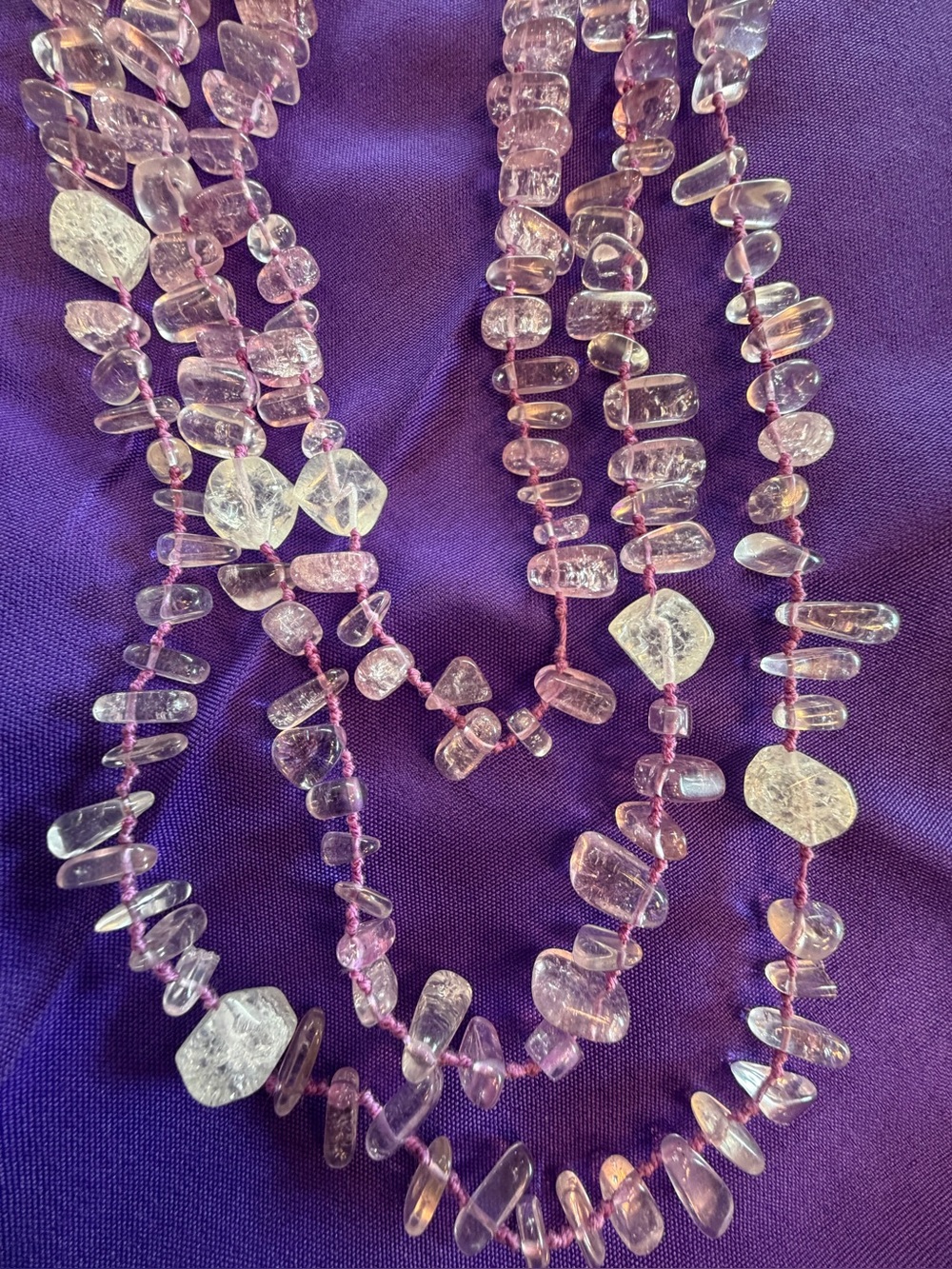 Park Lane Amethyst Purple Multi Strand Gemstone Necklace Retired NWT